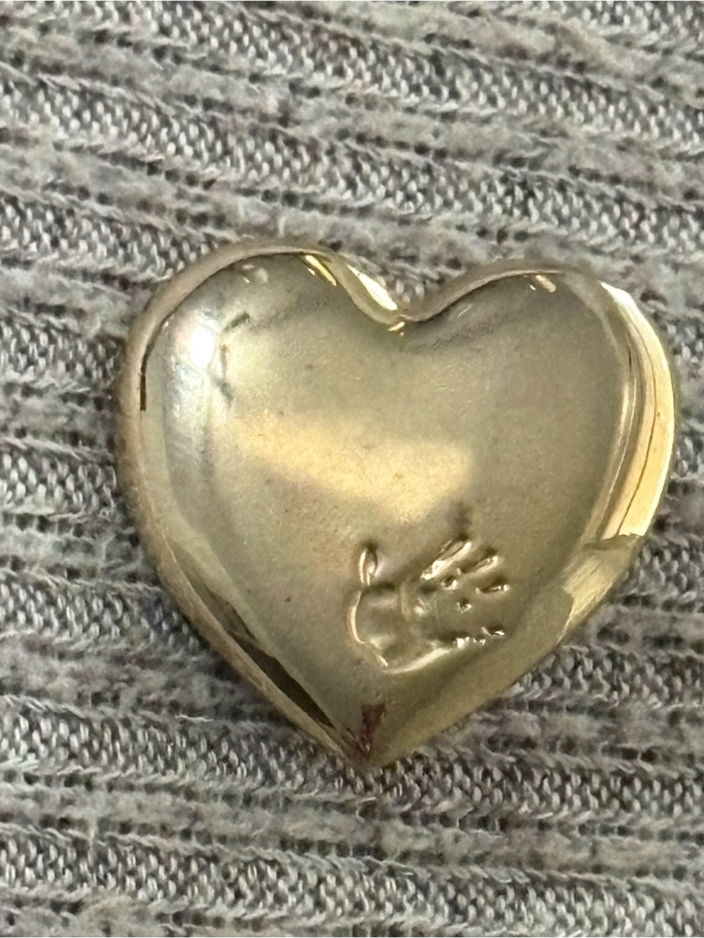 Vintage The Variety Club signed silver tone handprint on heart brooch